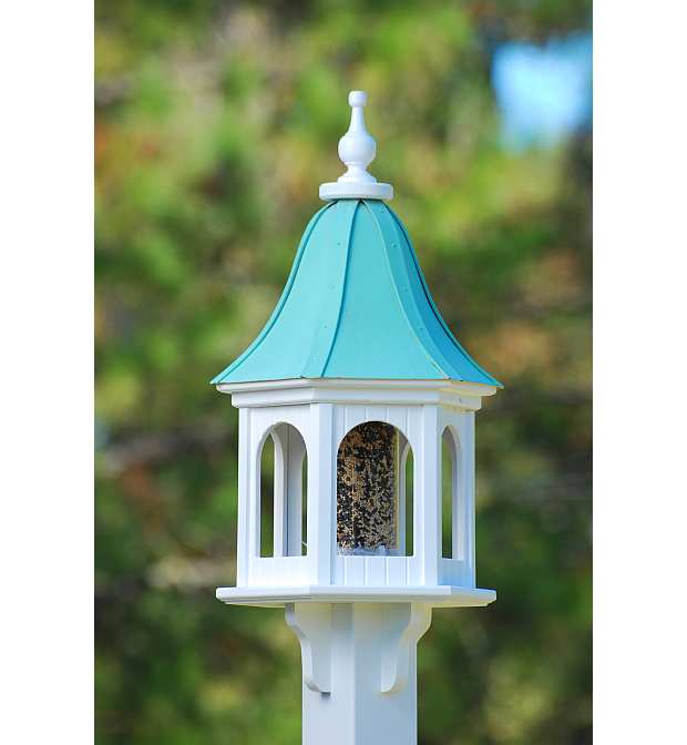 FANCY HOME PRODUCTS SQUARE BIRD HOUSE WITH PERCH PATINA COPPER 10" BIRDHOUSE 