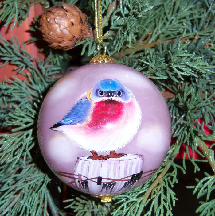 Songbird Series Mad Bluebird Ornament