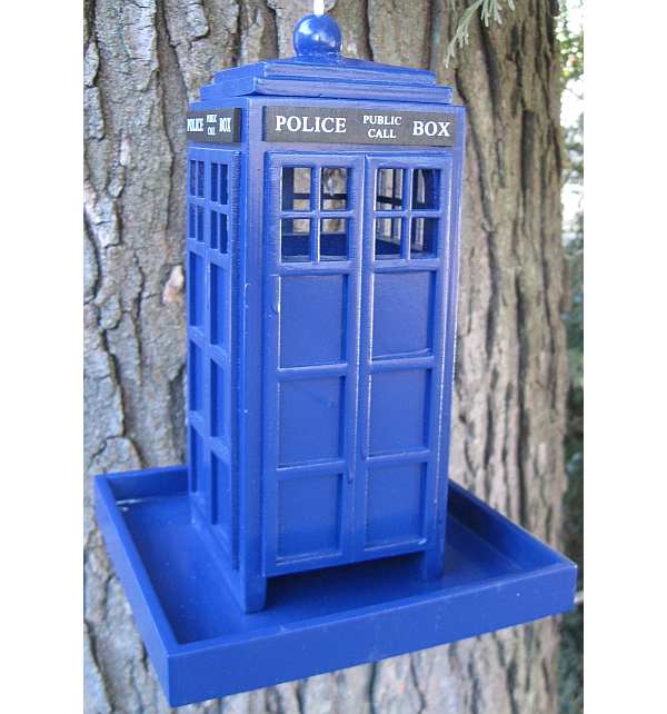British Inspired Police Call Box Bird Feeder