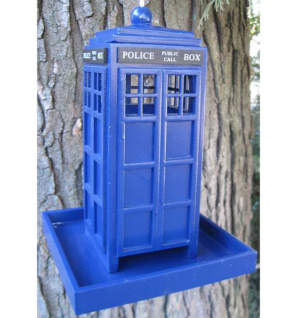 British Inspired Police Call Box Bird Feeder