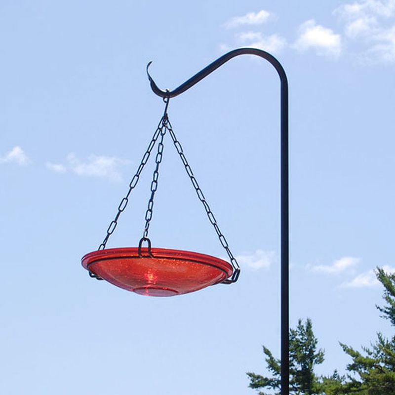 Hanging Crackle Glass Bird Bath 14