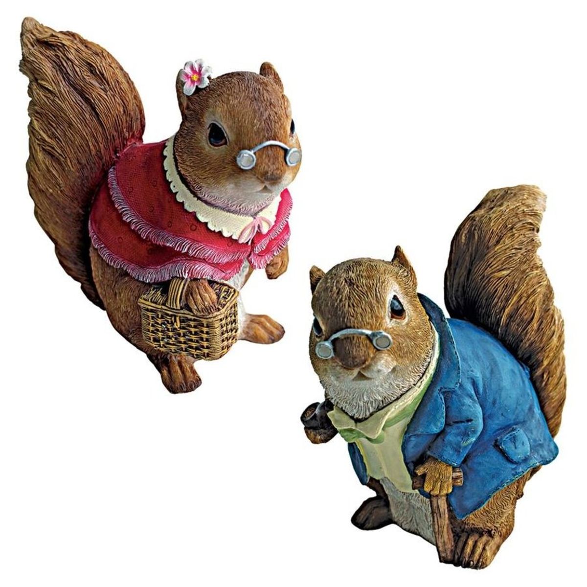 Grandpa and Grandma Squirrel Statues