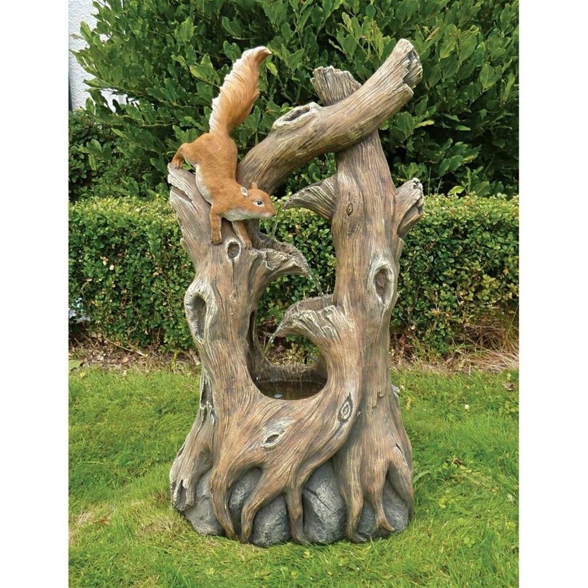 Tree Squirrel Cascading Garden Fountain