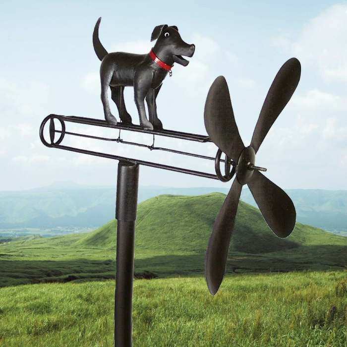 Buddy The Black Lab Whirligig w/Pole