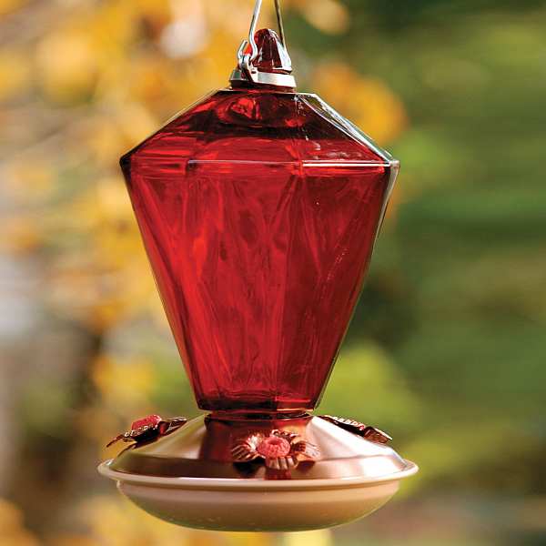 Audubon Ruby Diamond Glass Hummingbird Feeder