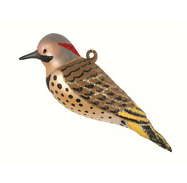 Blown Glass Bird Ornament Northern Flicker