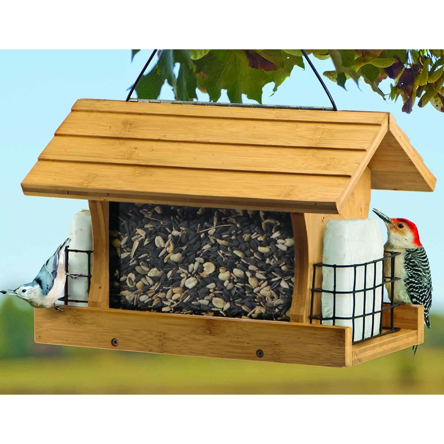 Audubon Premium Bamboo Ranch Bird Feeder w/Suet