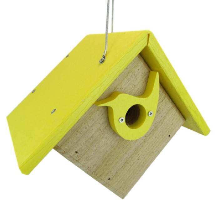 Songbird Classic Wren House w/Portal Yellow