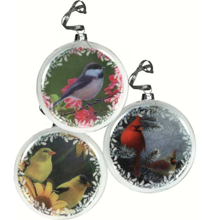 Glass Songbird Ornament Set of 3