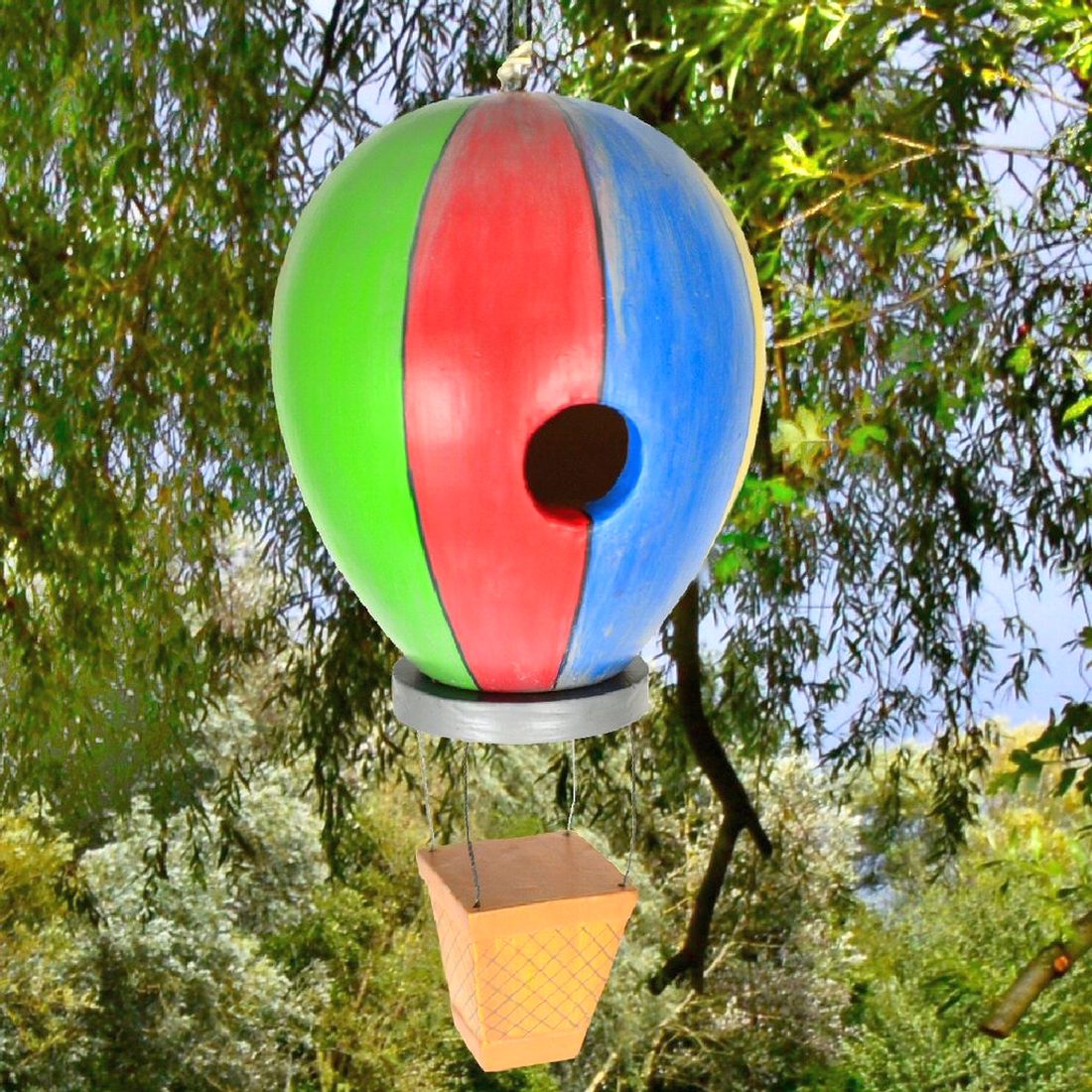 Americana Hot Air Balloon Backyard Birdhouse
