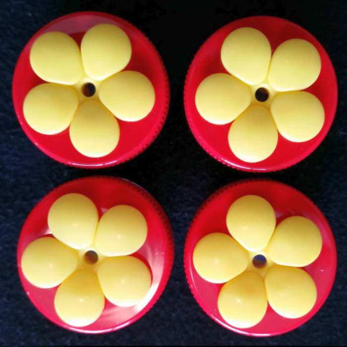 Nectar Dots Hummingbird Feeder Red/Yellow 4/PAK