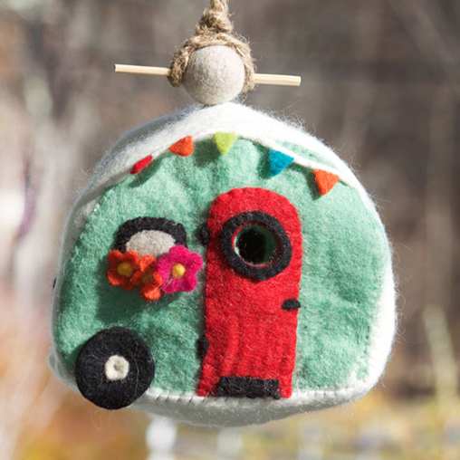 Wild Woolies Felt Bird House Retro Camper