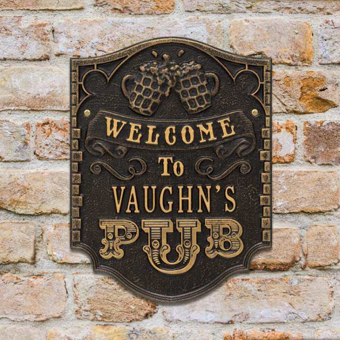 Pub Welcome Personalized Beer Plaque