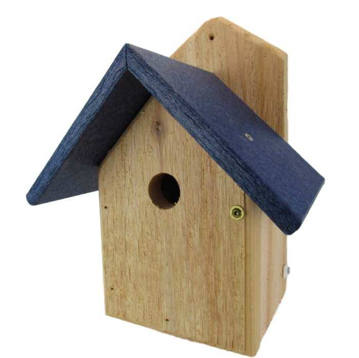 Songbird Post Mount Wren House Blue