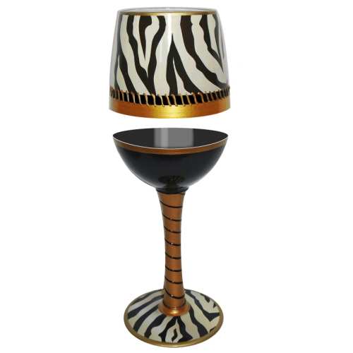 Bottom's Up Wine Glass Deco Zebra
