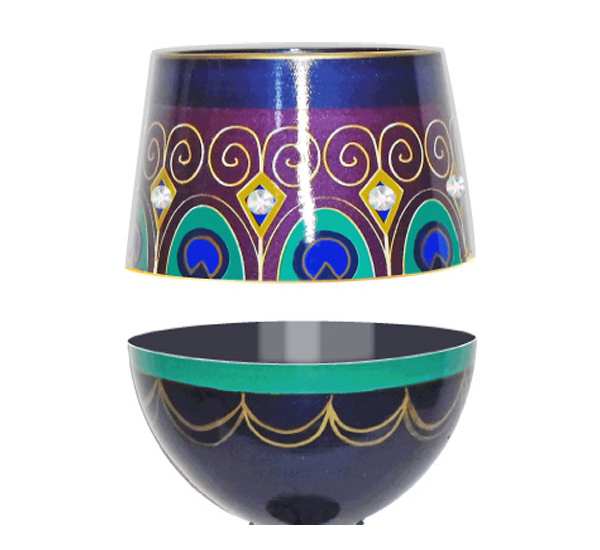 Bottom's Up Stemless Wine Glass Peacock