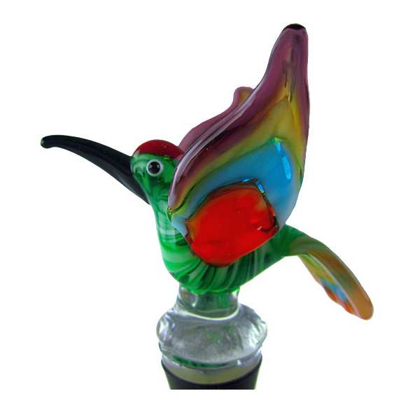 Glass Wine Stopper Hummingbird