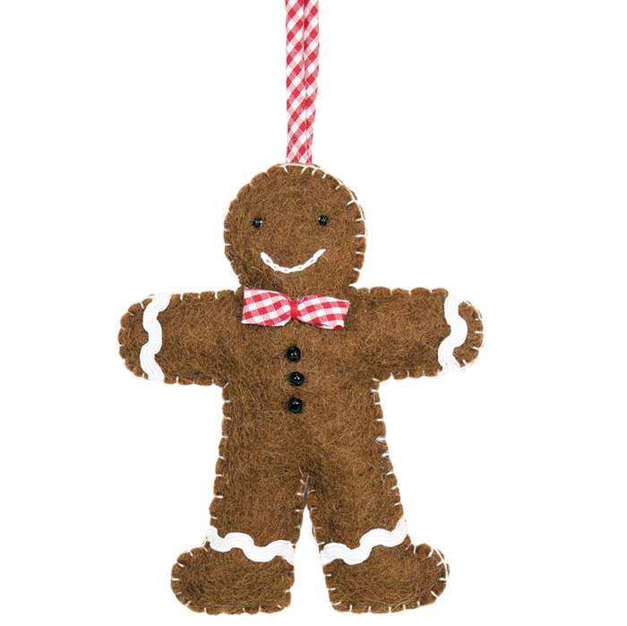 Wild Woolies Ornament Gingham Gingerbread Man