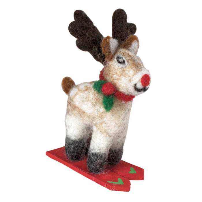 Wild Woolies Ornament Skiing Rudolph Jr.