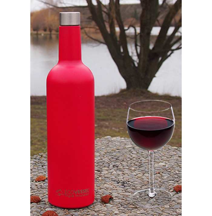 VINE Triple Insulated Wine Bottle 25 oz. Red
