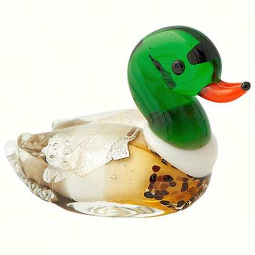 Milano Art Glass Animal Mallard Duck
