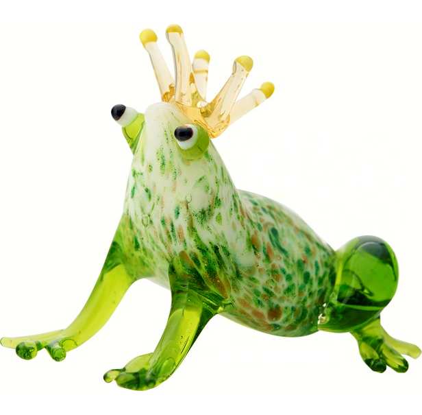 Milano Art Glass Animal Frog with Crown