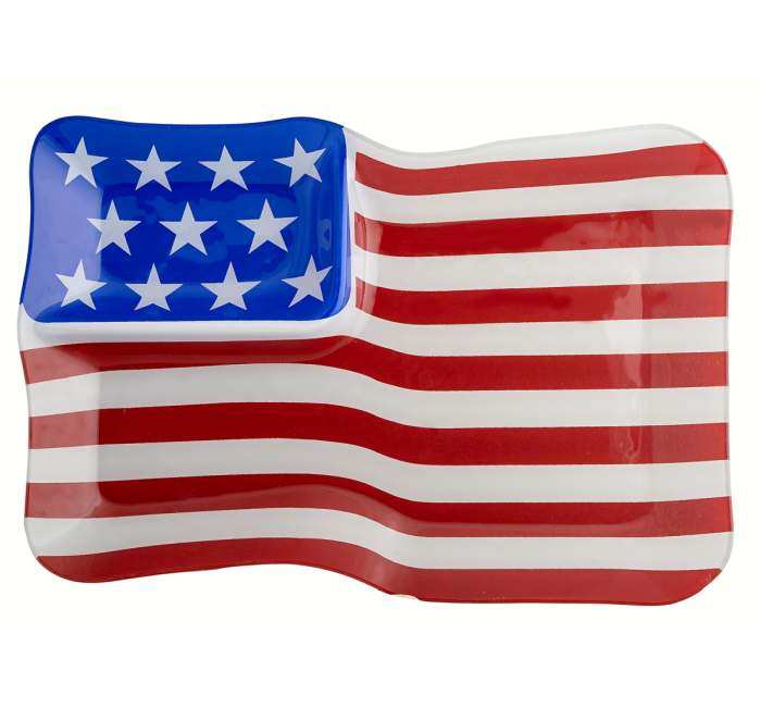 USA Flag Chip & Dip Serving Dish 13.5