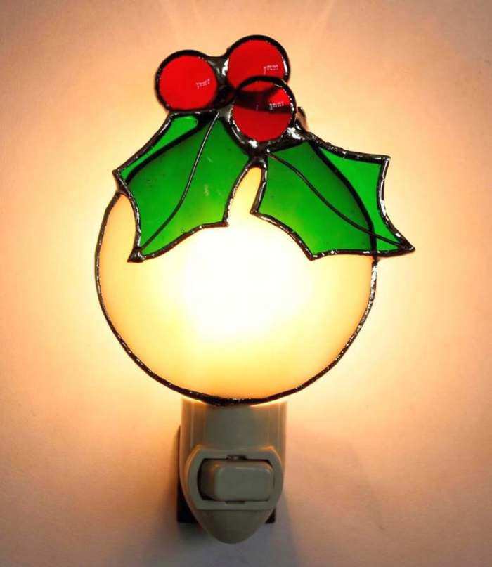 Stained Glass Nightlight White Ornament