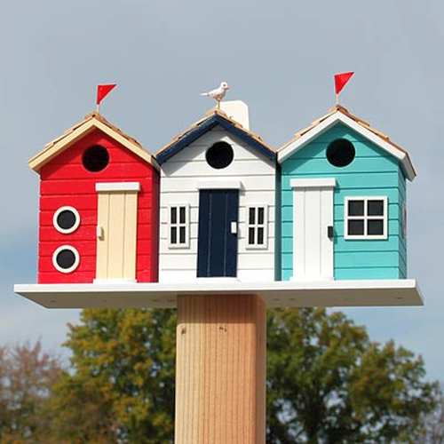 Birds of a Feather Brighton Beach Huts Birdhouse