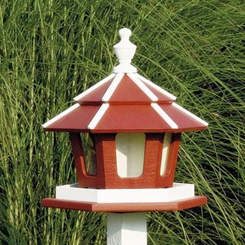 Large Gazebo Poly Bird Feeder  Arched type Amish Handcrafted  White and Black