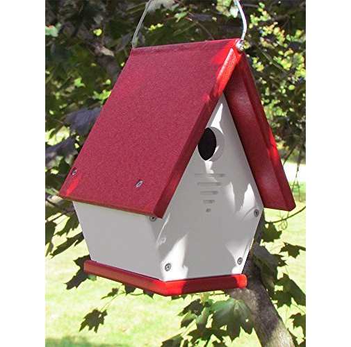 Chateau Recycled Plastic Wren House White/Red