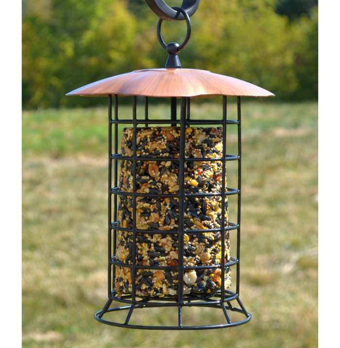 Songbird Copper Roof Suet/Seed Log Feeder