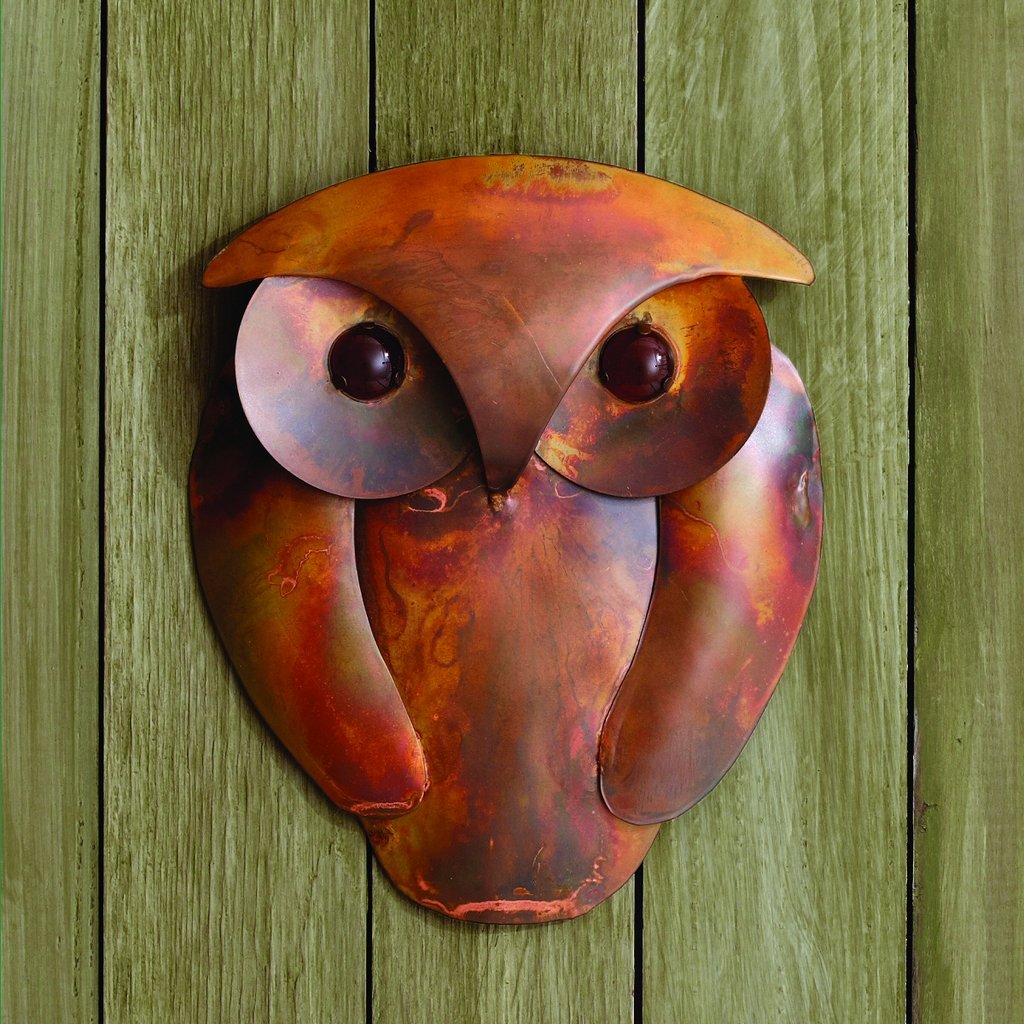 Flamed Copper Owl Wall Decor