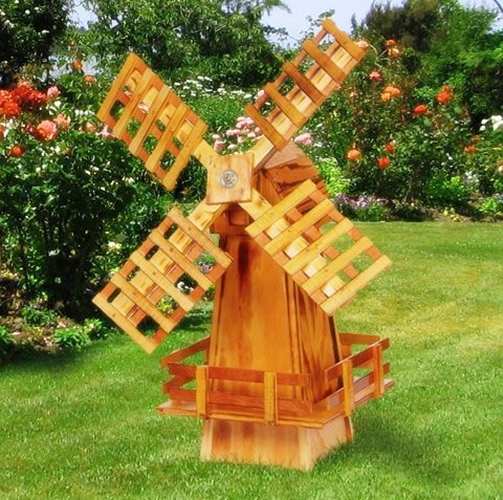 Amish Handcrafted Wooden Windmill Small, Small Windmills For Gardens