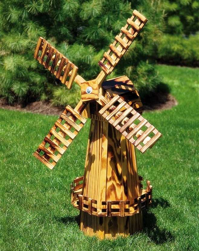 Amish Handcrafted Wooden Windmill Um 40 Inch Quality Handmade Windmills At Bird Garden Amish Handcrafted Wooden Windmill, Small Windmills For Gardens
