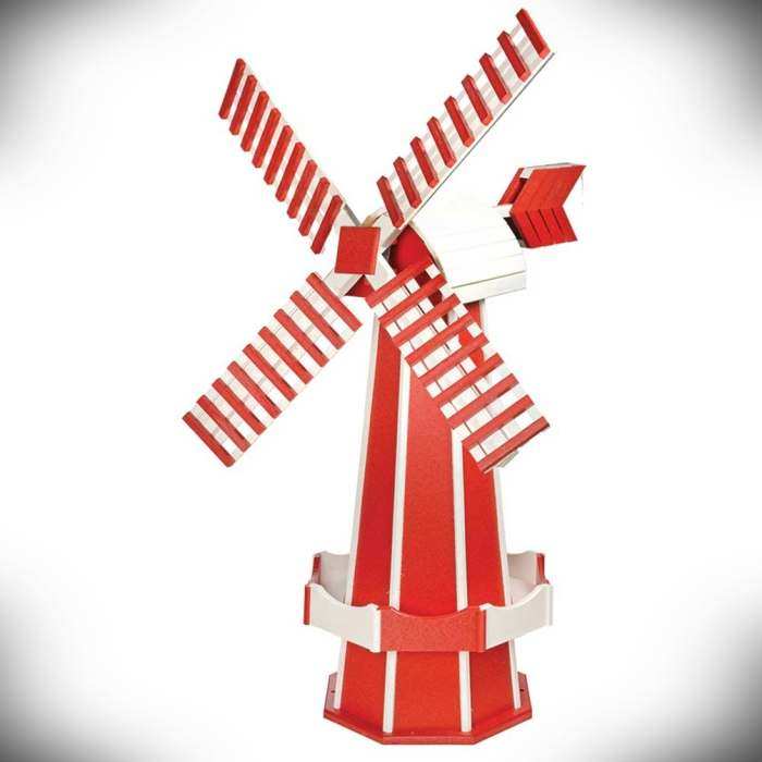 Amish Made Poly Windmill Cardinal Red/White