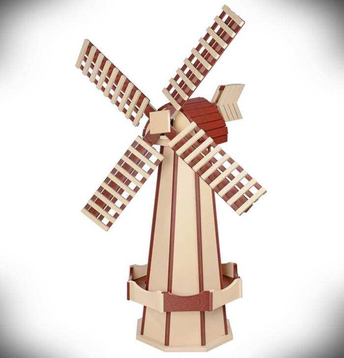 Amish Made Poly Windmill Ivory/Cherrywood