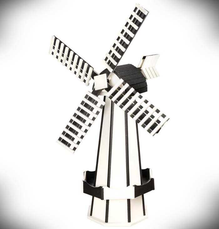 Amish Made Poly Windmill White/Black