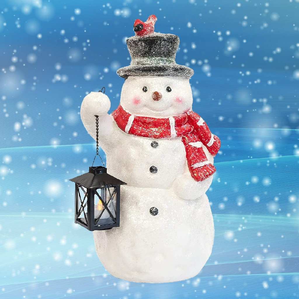 Sparkles Snowman Door Greeter w/LED Lantern