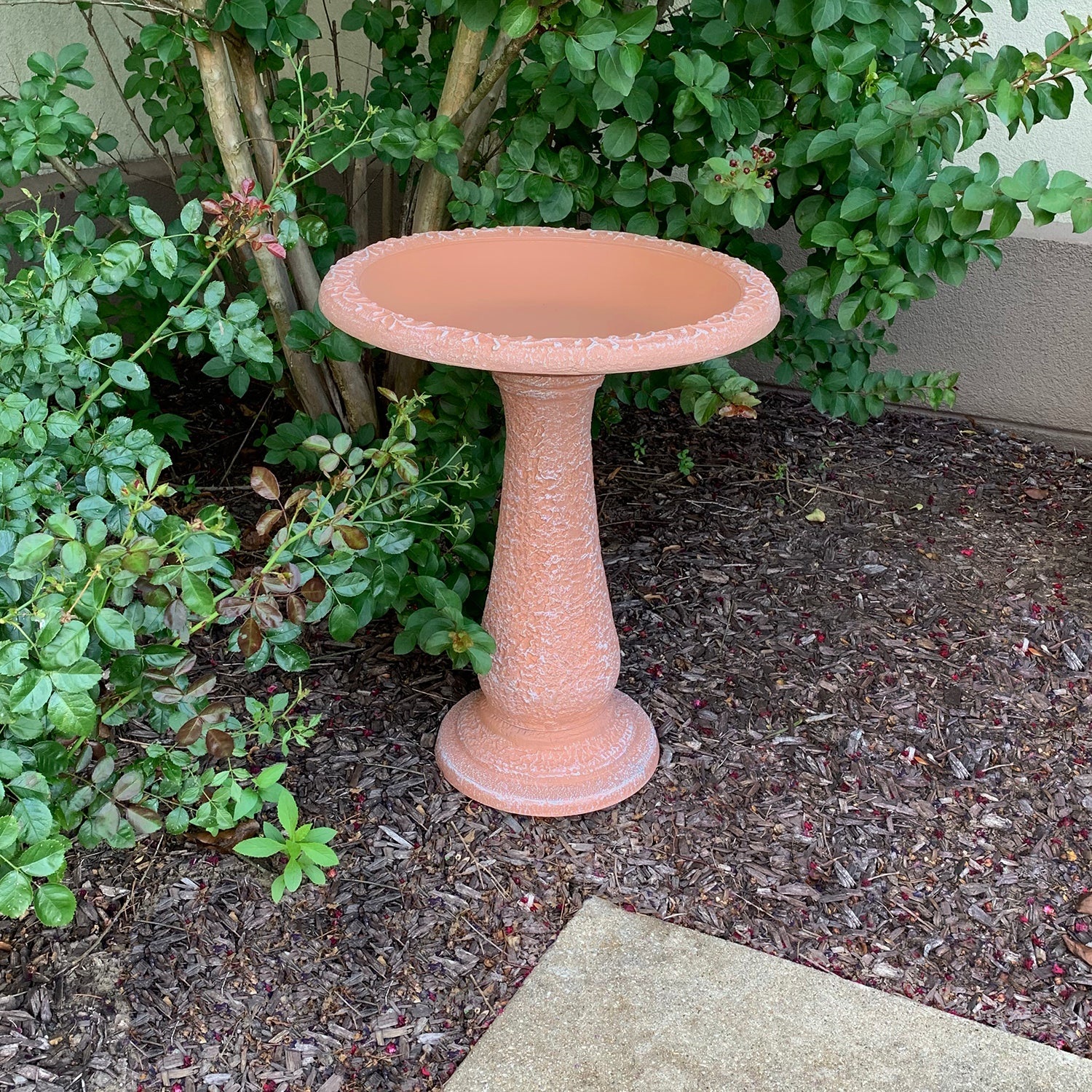 Tierra Garden Terra Cotta Fiber Clay Birdbath