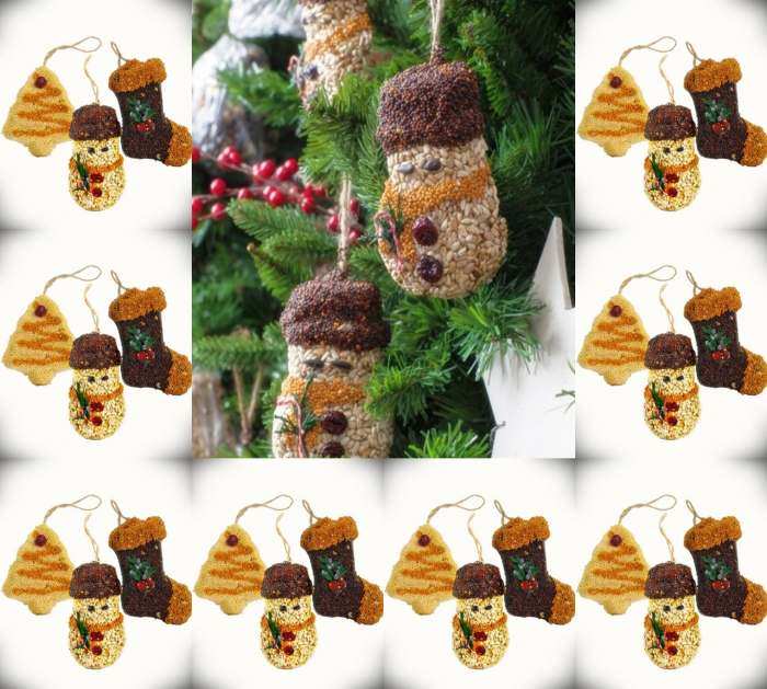 Christmas Shapes Bird Seed Ornament Singles Set Of 24 Bird Seed