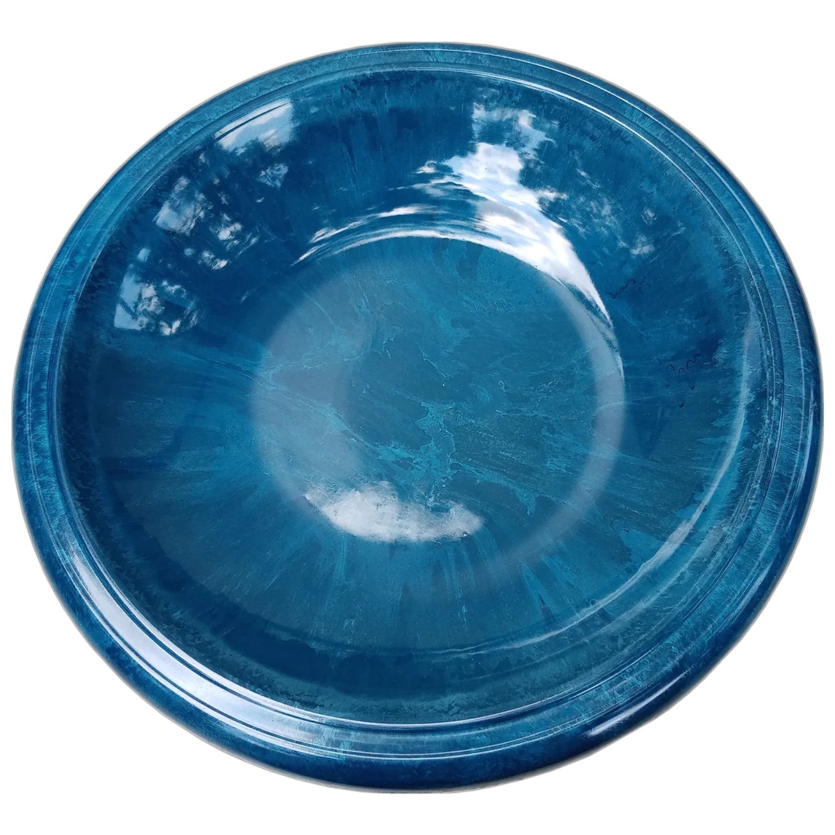 Tierra Azure Blue Gloss Bird Bowl w/Gloss Rim