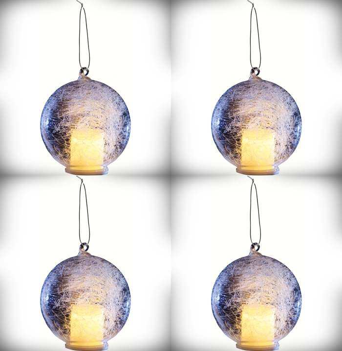 Christmas LED Candle in Globe Contemporary 4/Pack
