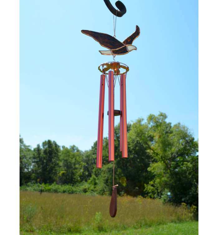 Stained Glass Windchime Bald Eagle Small