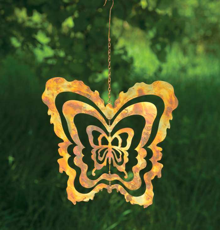 Flamed Copper Cutout Butterfly Hanging Ornament