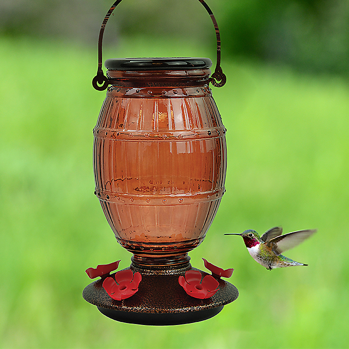 Prohibition Top-Fill Glass Hummingbird Feeder
