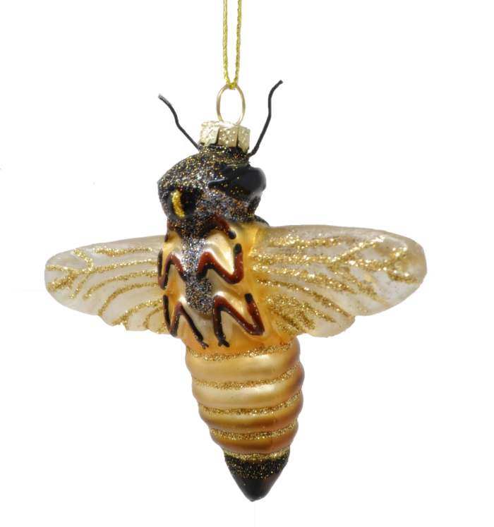 Blown Glass Ornament Honeybee