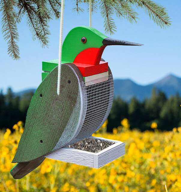 Amish Handcrafted Shaped Bird Feeder Hummingbird