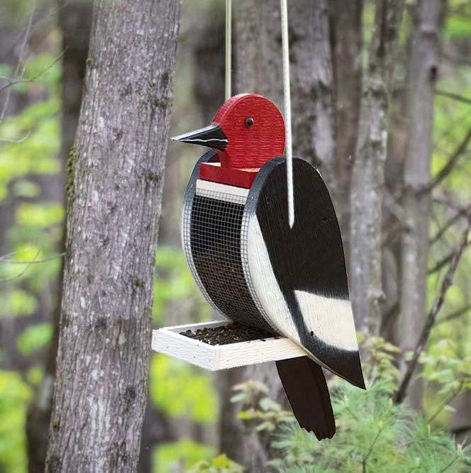 Amish Handcrafted Shaped Bird Feeder Woodpecker
