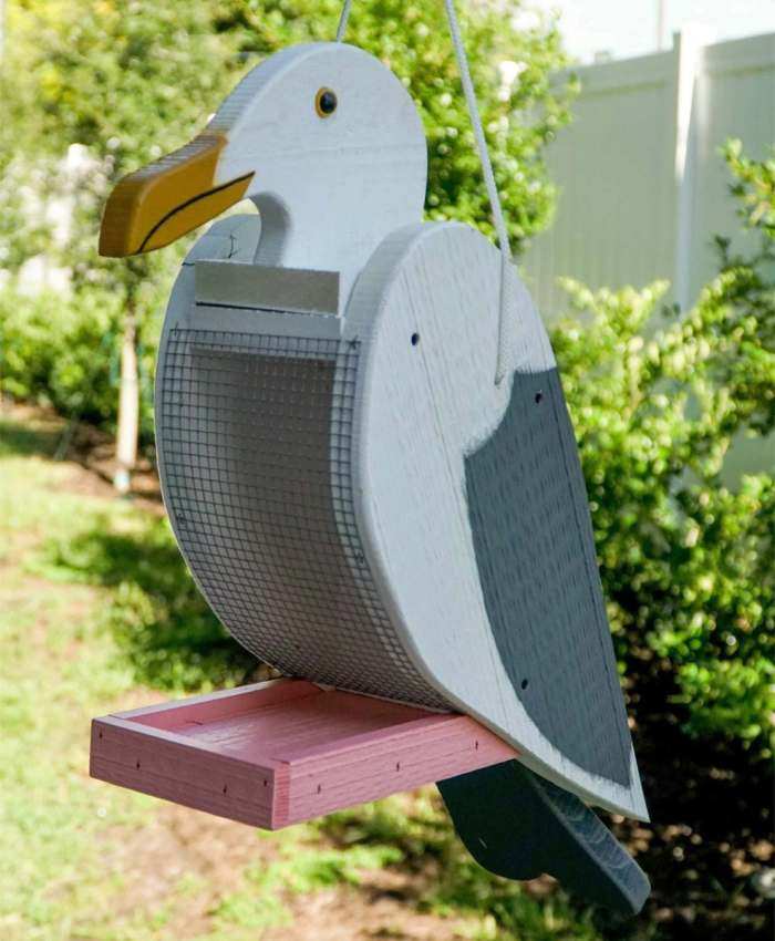 Amish Handcrafted Shaped Bird Feeder Seagull